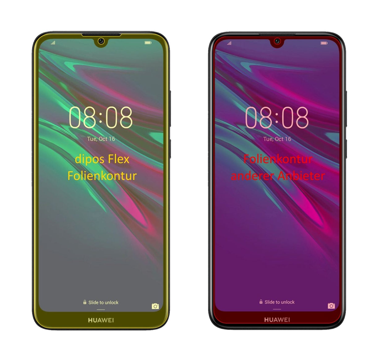 2x Screen Protector Huawei Y6 Prime (2019) Protective Film covers 100% dipos