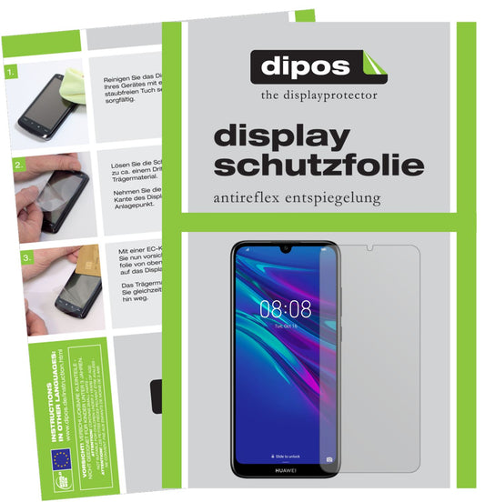 Matte Displayschutzfolie von dipos passend für Huawei Y6s, präziser Zuschnitt und blasenfrei montiert