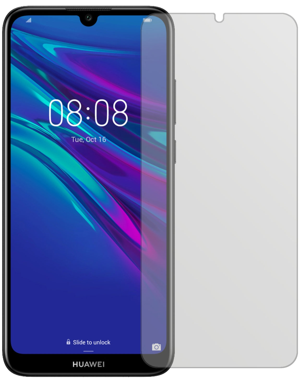 HuaweiY6s mit aufgebrachter dipos Displayschutzfolie, die lästige Fingerabdrücke minimiert