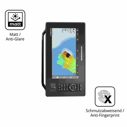 Dünne und entspiegelnde Folie passend zugeschnitten für Humminbird Xplore 9