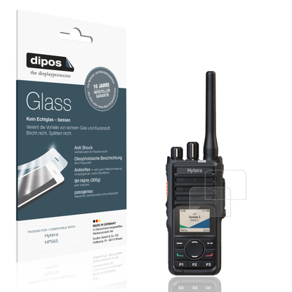 Matte Displayschutzfolie von dipos passend für Hytera HP565, 9H kratzfest und blasenfrei montiert