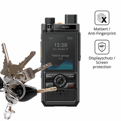 dipos Displayschutz für Hytera P50, mattierte Oberfläche, Blickschutzfilter und perfekter Passform