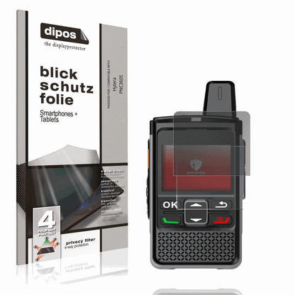 Blickschutzfolie von dipos passend für Hytera PNC360S, präziser Zuschnitt und blasenfrei montiert