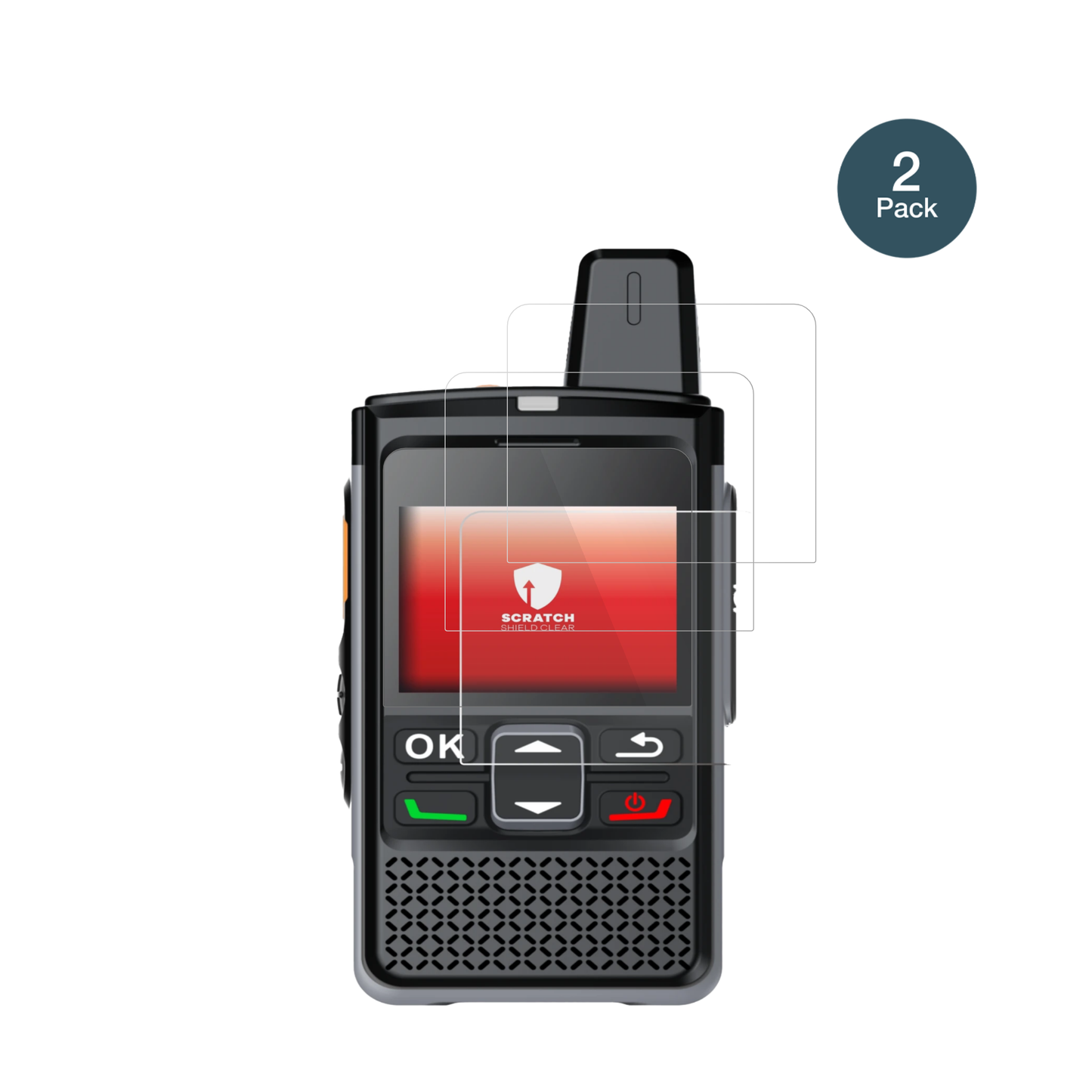 HyteraPNC360S mit aufgebrachter dipos Flex Schutzfolie, glasklare Darstellung ohne Einschränkungen