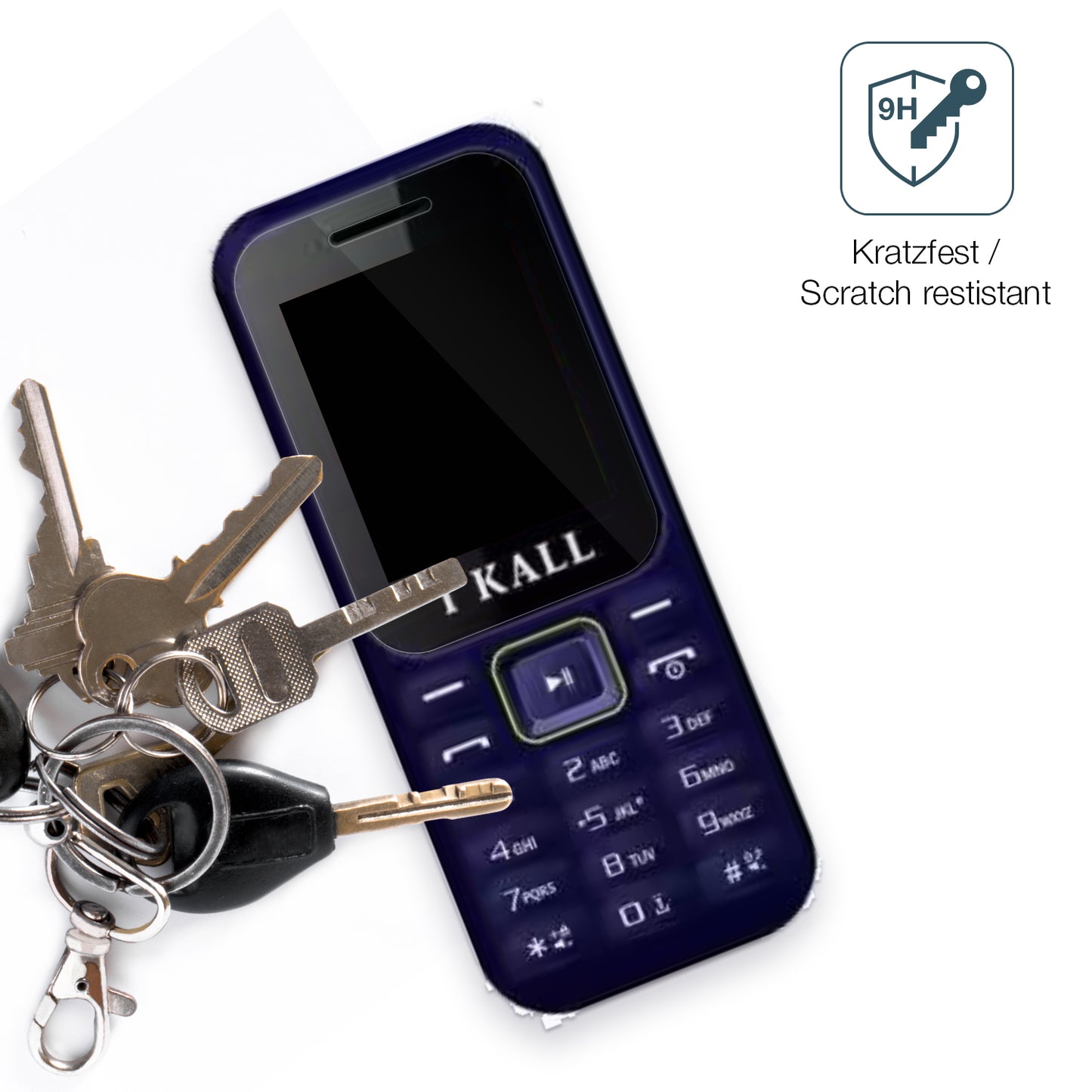 dipos Displayschutz für I Kall K222, transparente Oberfläche, perfekte Passform auch für die Rundungen