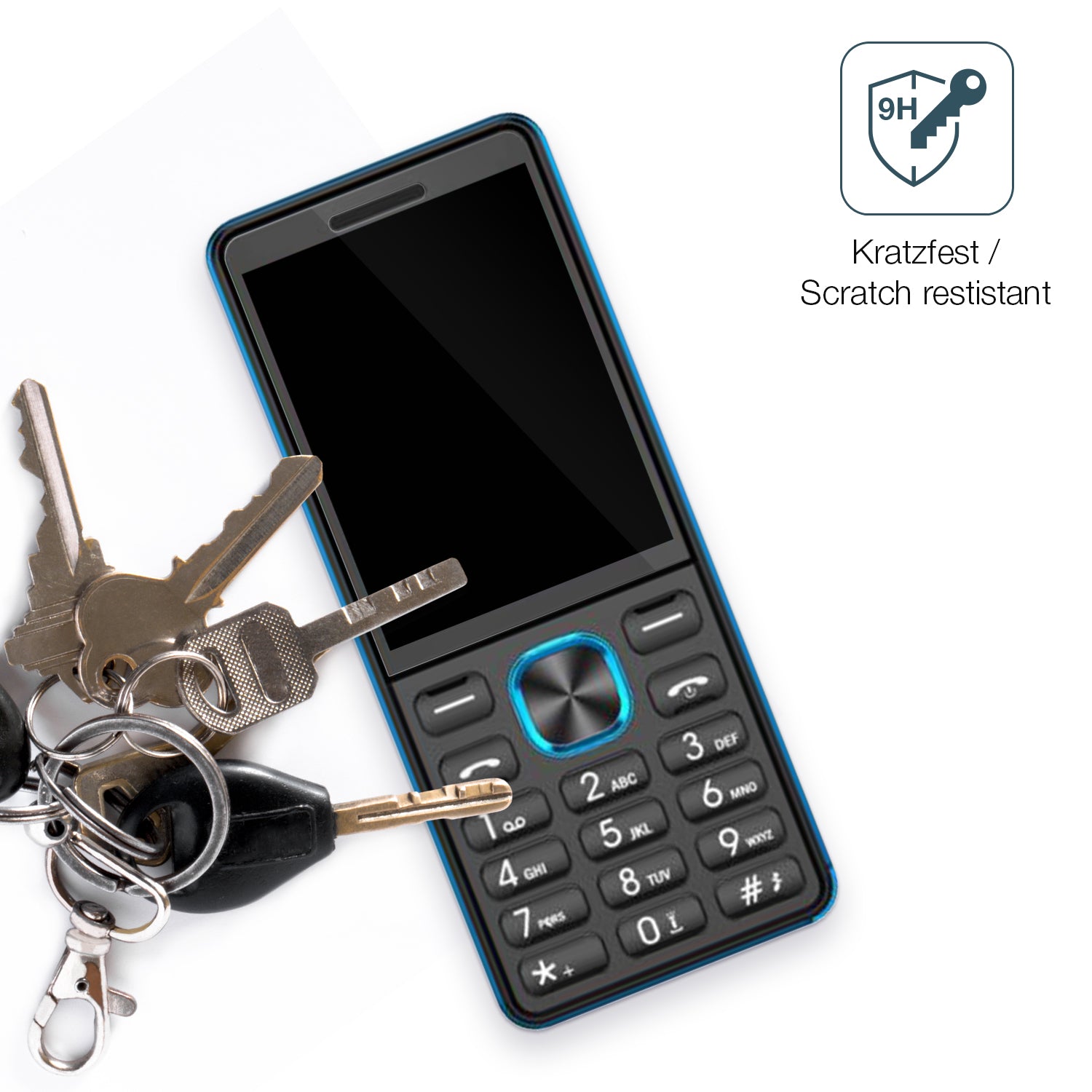 dipos Displayschutz für I Kall K444 New, transparente Oberfläche, perfekte Passform auch für die Rundungen