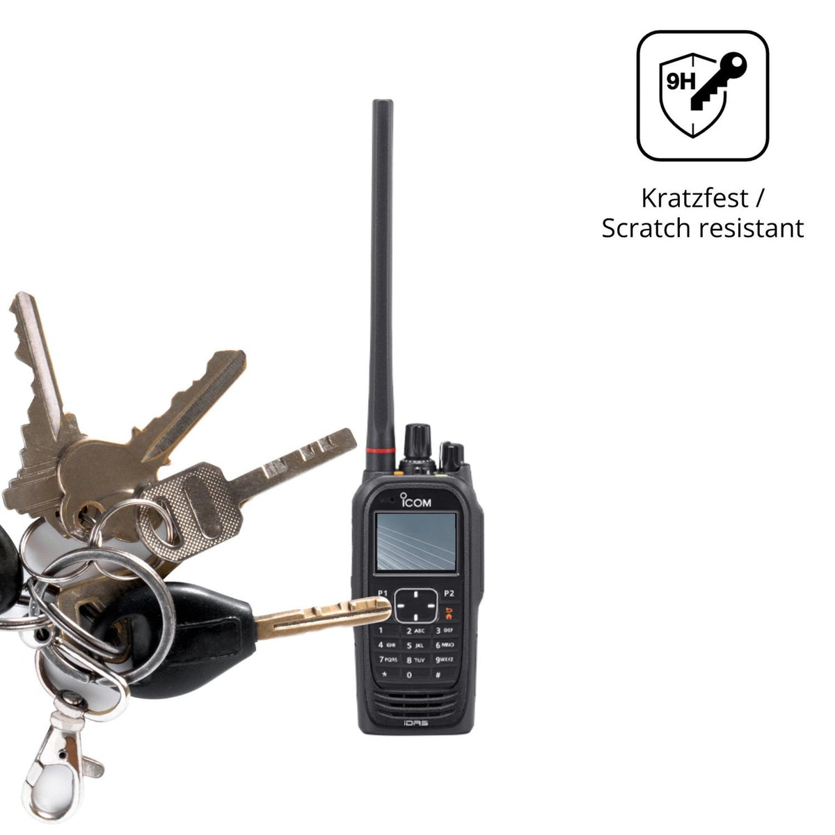 dipos Displayschutz für Icom IC-F4400DT, transparente Oberfläche, perfekte Passform auch für die Rundungen