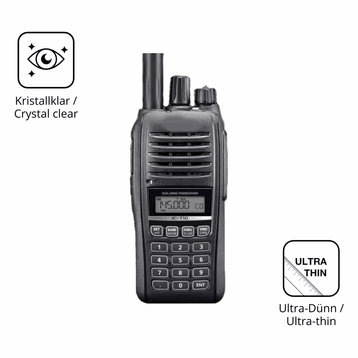 4x Screen Protector for Icom IC-T10 Protection Crystal Clear dipos