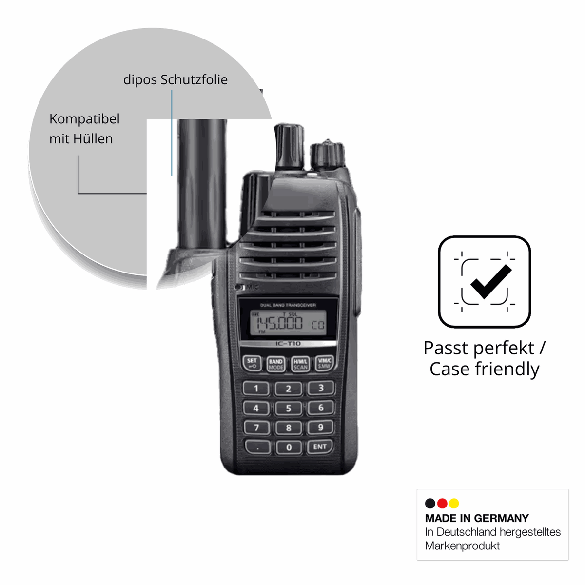 4x Screen Protector for Icom IC-T10 Protection Crystal Clear dipos