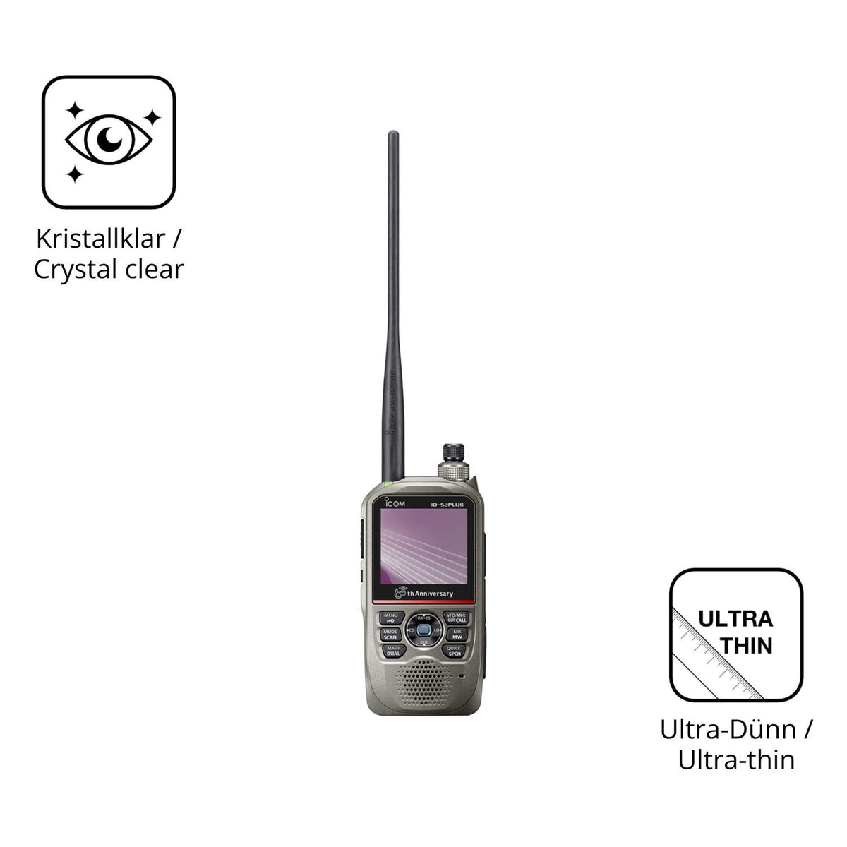4x Screen Protector for Icom ID-52E PLUS 60th Protection Crystal Clear dipos