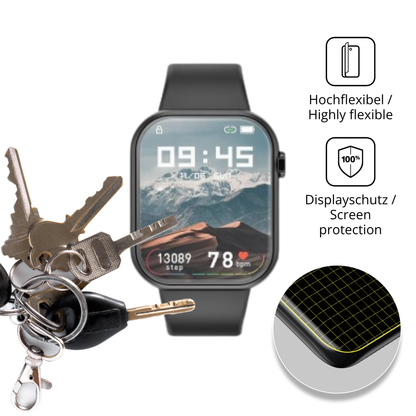 dipos Displayschutz für ignovatetr smartwatch, transparente Oberfläche, perfekte Passform auch für die Rundungen