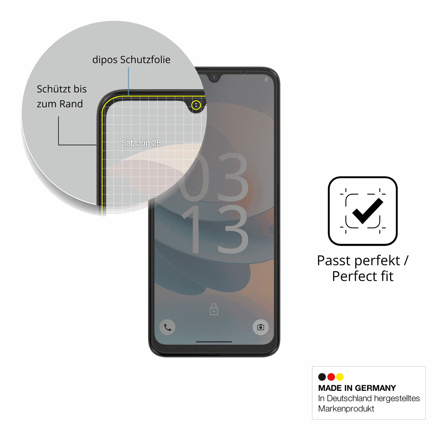 Schutz gegen Kratzer auf dem iiif150action a5 pro Glas durch Schlüssel oder Ähnliches