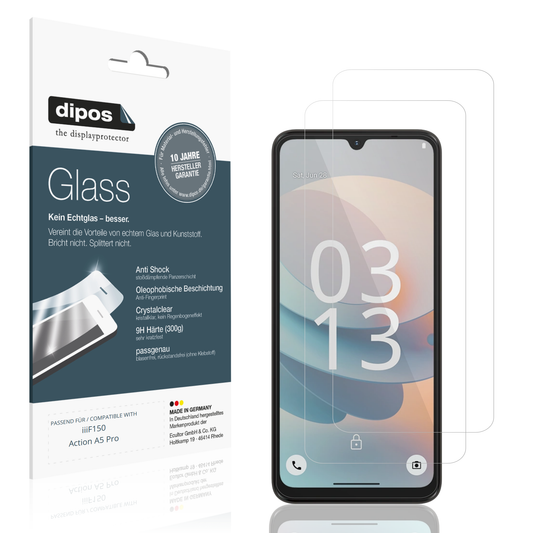 Klare Displayschutzfolie von dipos passend für iiif150action a5 pro, 9H kratzfest und blasenfrei montiert