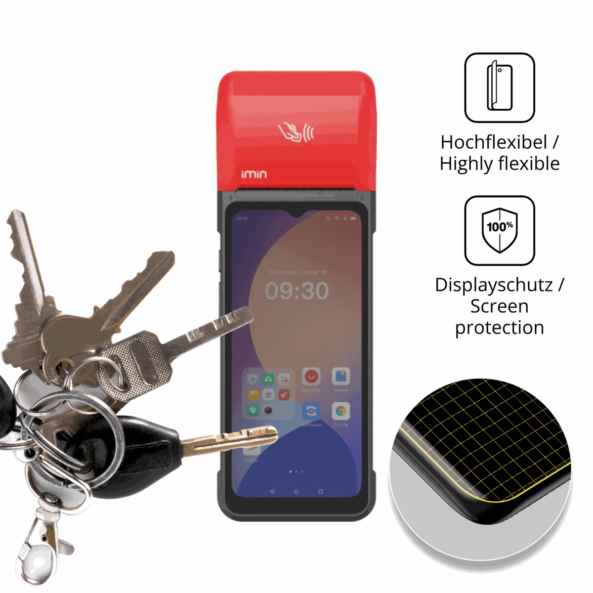 dipos Displayschutz f�r IMIN Swift 2 / 2 Pro, mit Blickschutzfilter und perfekter Passform auch f�r die Rundungen