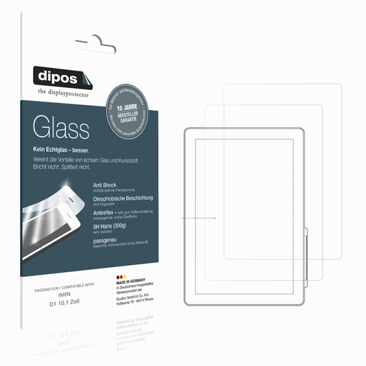 2x Screen Protector for IMIN D1 10.1 Zoll matte Flexible Glass 9H dipos