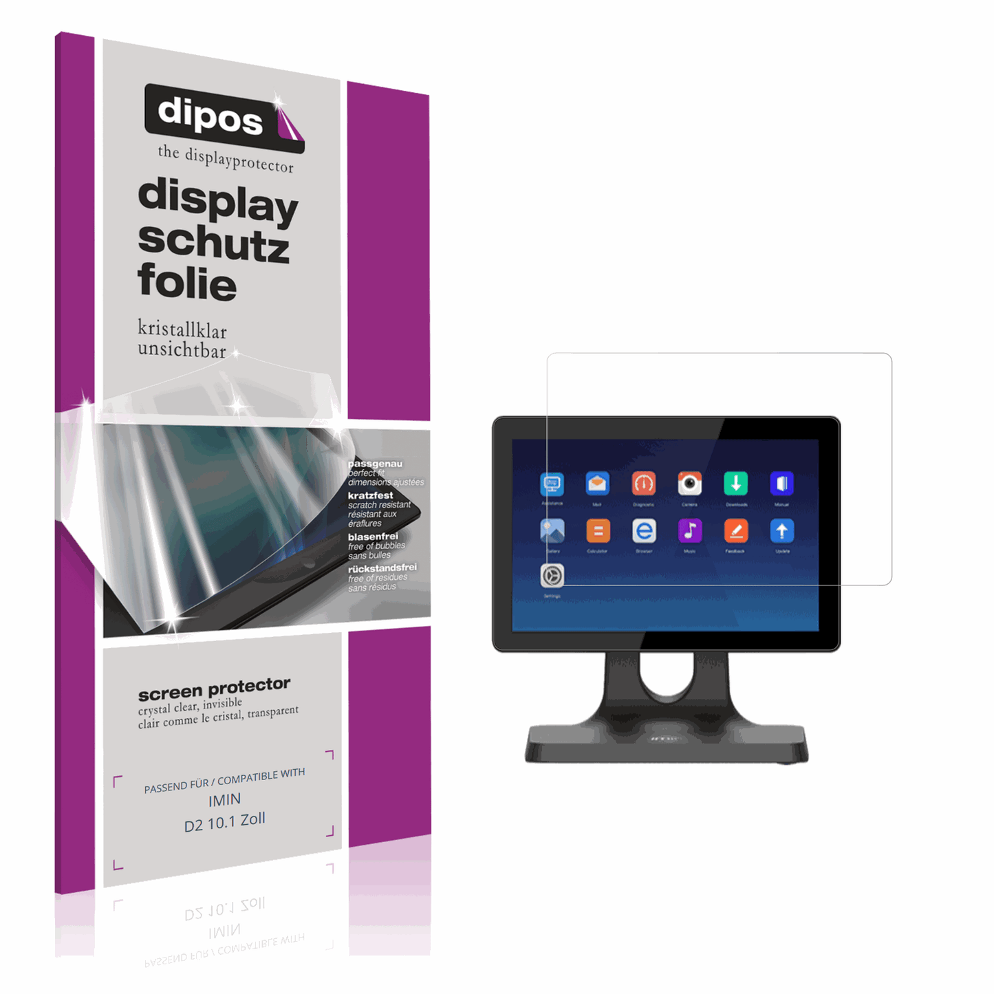 2x Screen Protector for IMIN D2 10.1 Zoll Protection Crystal Clear dipos