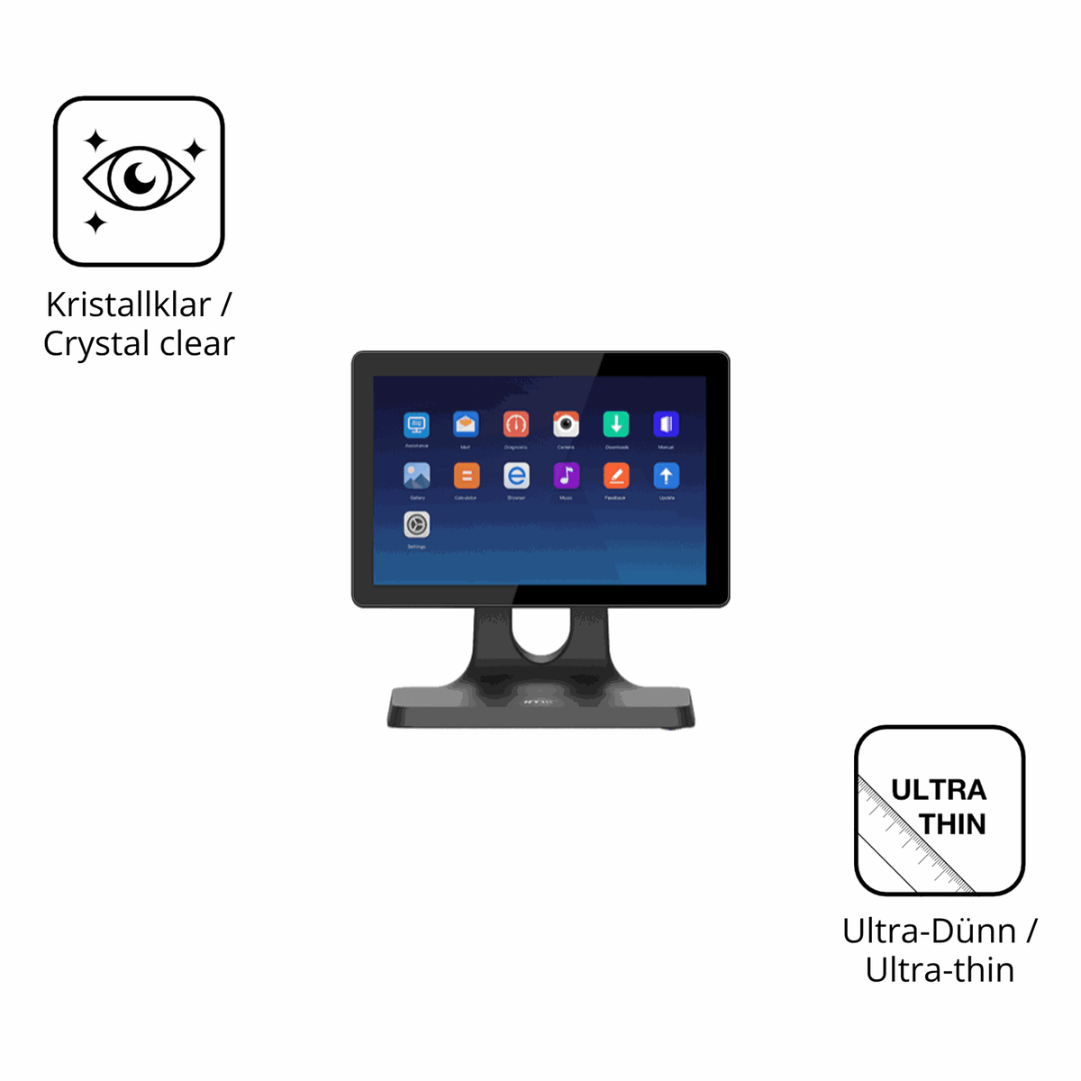 2x Screen Protector for IMIN D2 10.1 Zoll Protection Crystal Clear dipos