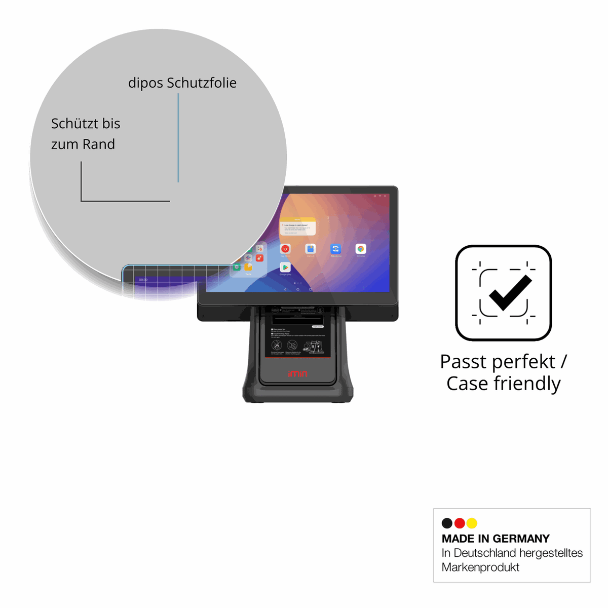 2x Screen Protector for IMIN D3 15.6 Zoll Flexible Glass 9H dipos