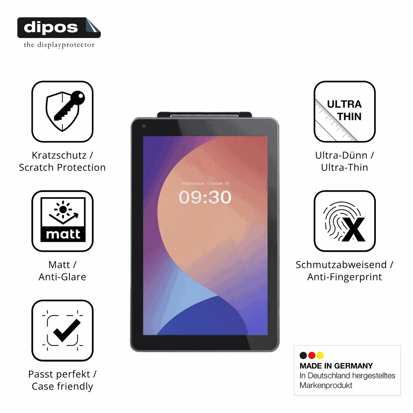 2x Screen Protector for IMIN M2 MAX 8 Zoll Protection Anti Glare dipos