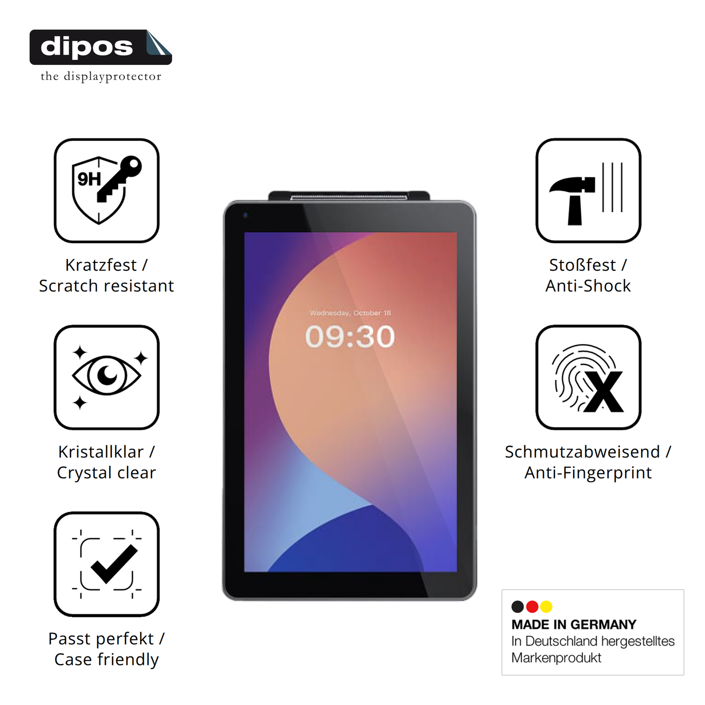 Displayschutz hergestellt in Deutschland, höchste Qualität made in Germany