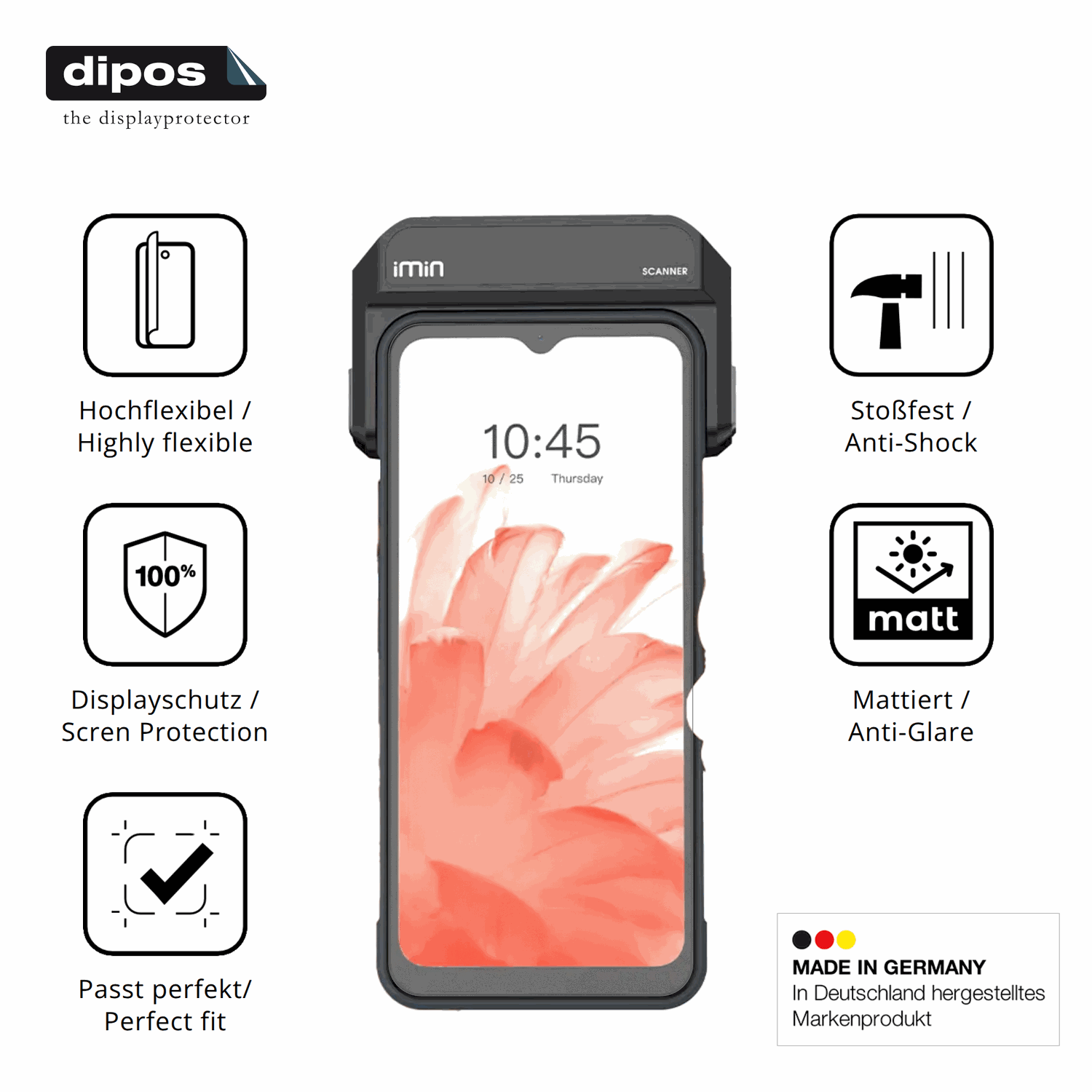 Displayschutz hergestellt in Deutschland, höchste Qualität made in Germany