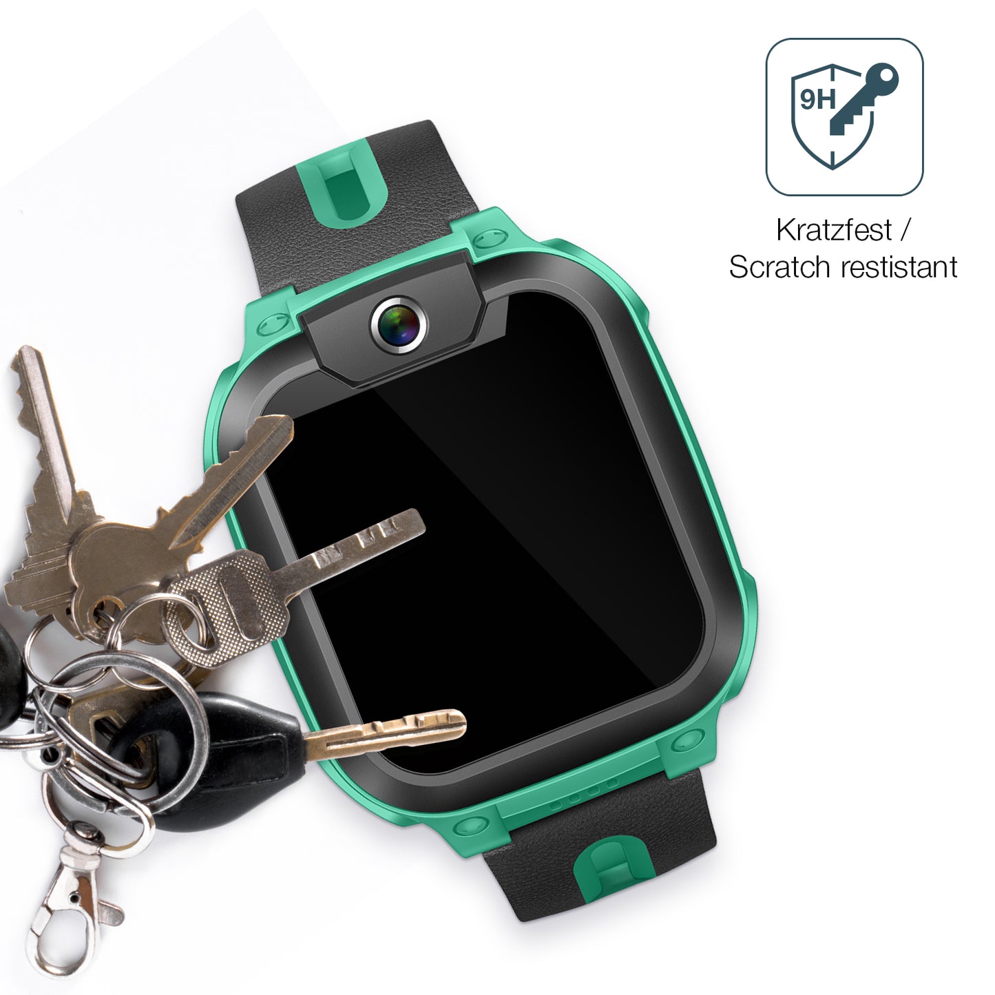 dipos Displayschutz für Imoo Watch Phone Z1, transparente Oberfläche, perfekte Passform auch für die Rundungen