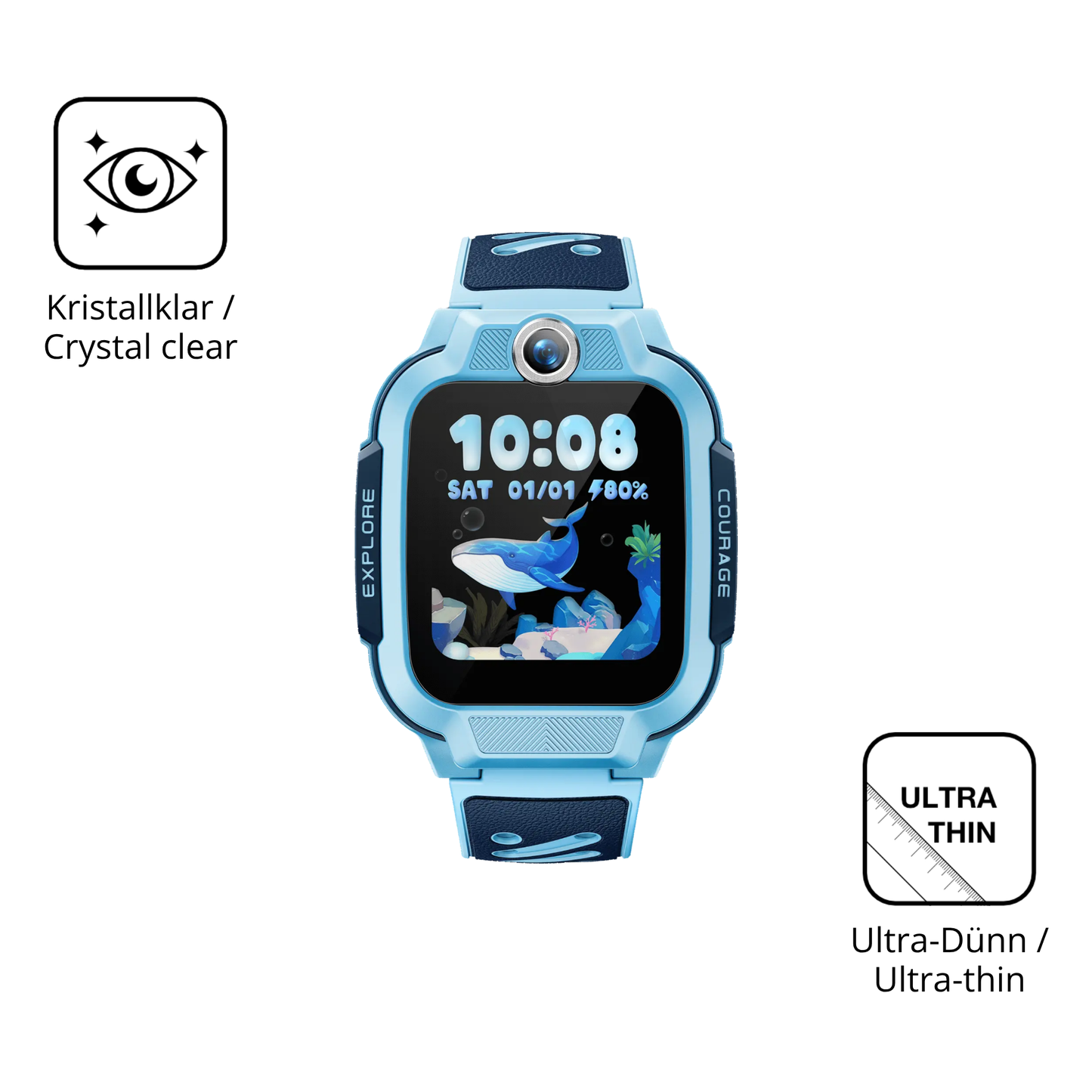 Dünne und klare Folie passend zugeschnitten für Imoo Watch Phone Z3