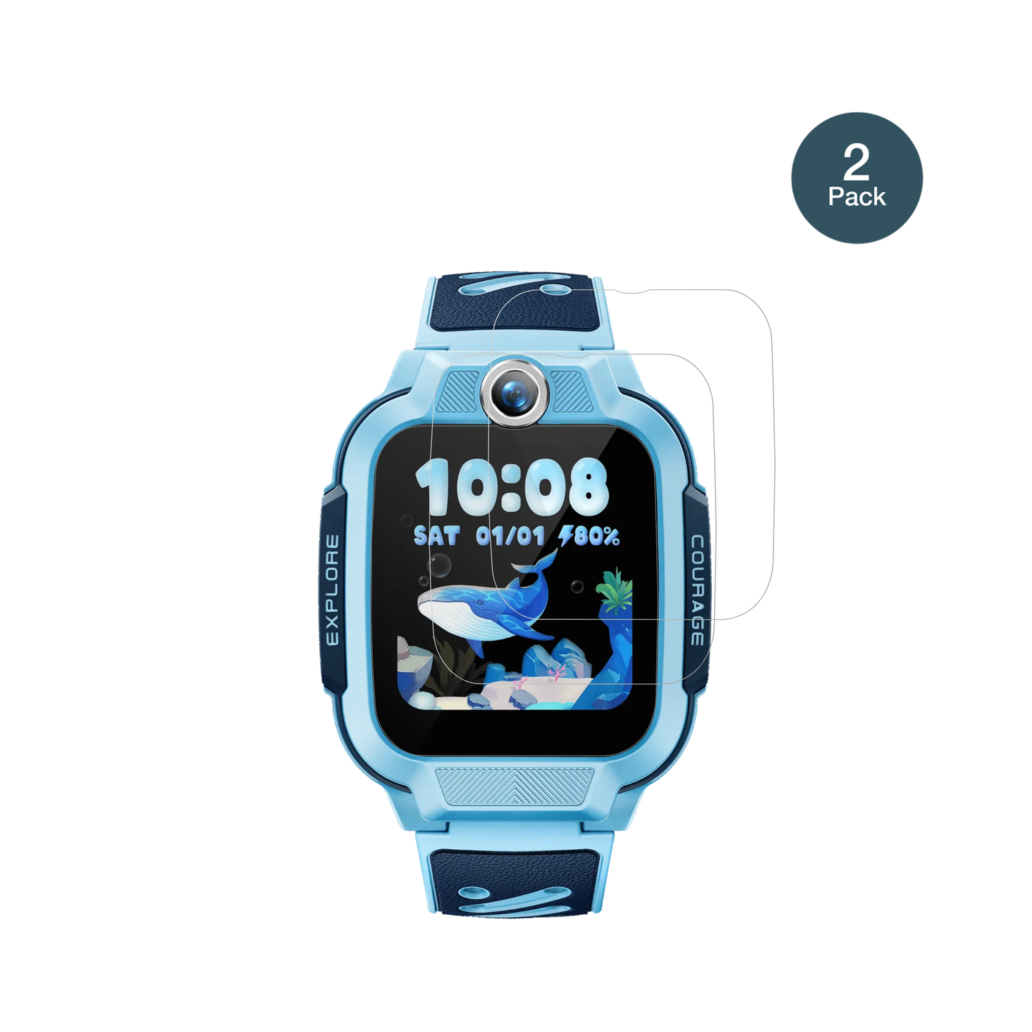 ImooWatch Phone Z3 mit aufgebrachter dipos Flex Schutzfolie, glasklare Darstellung ohne Einschränkungen