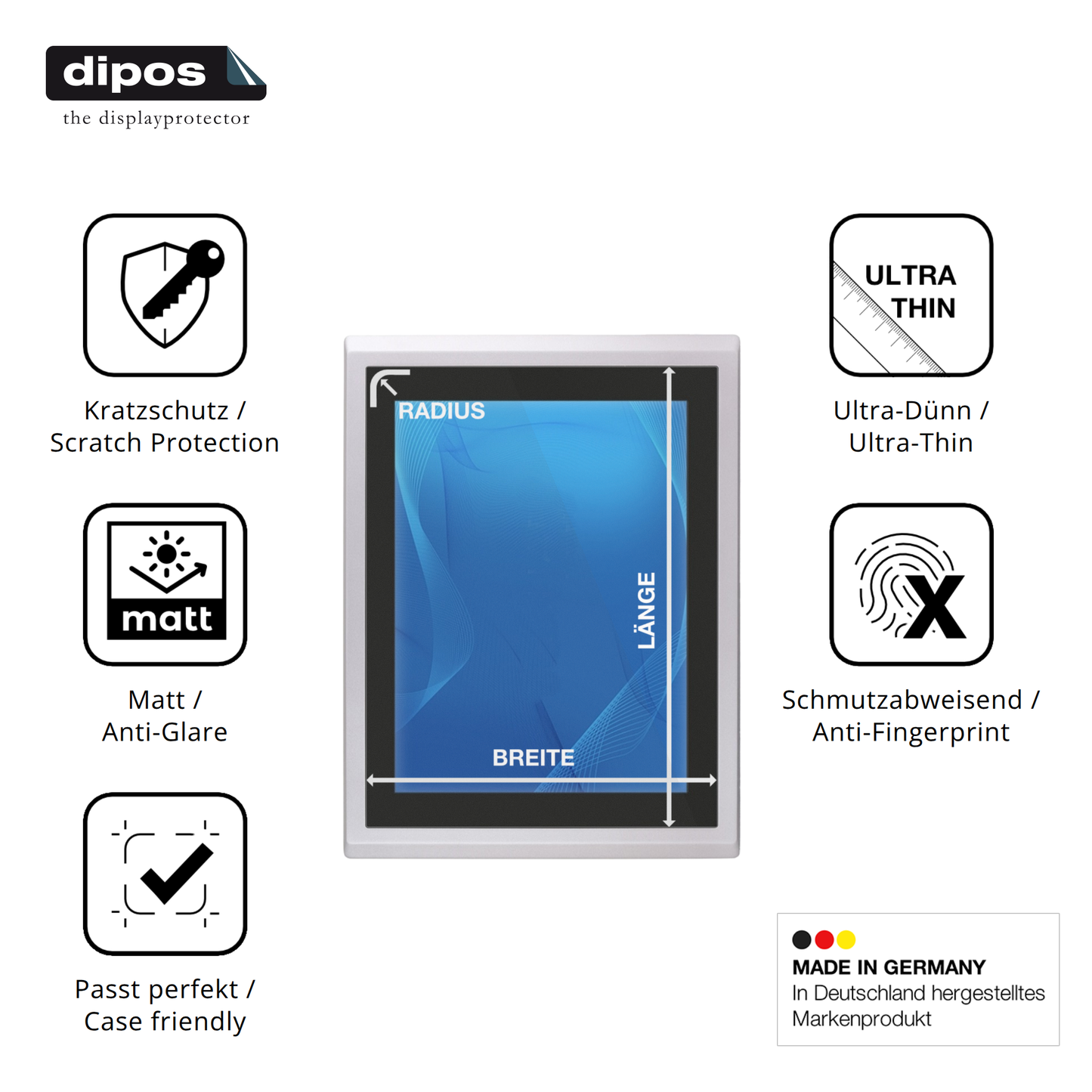 Matte Displayschutzfolie aus PET nach Maß