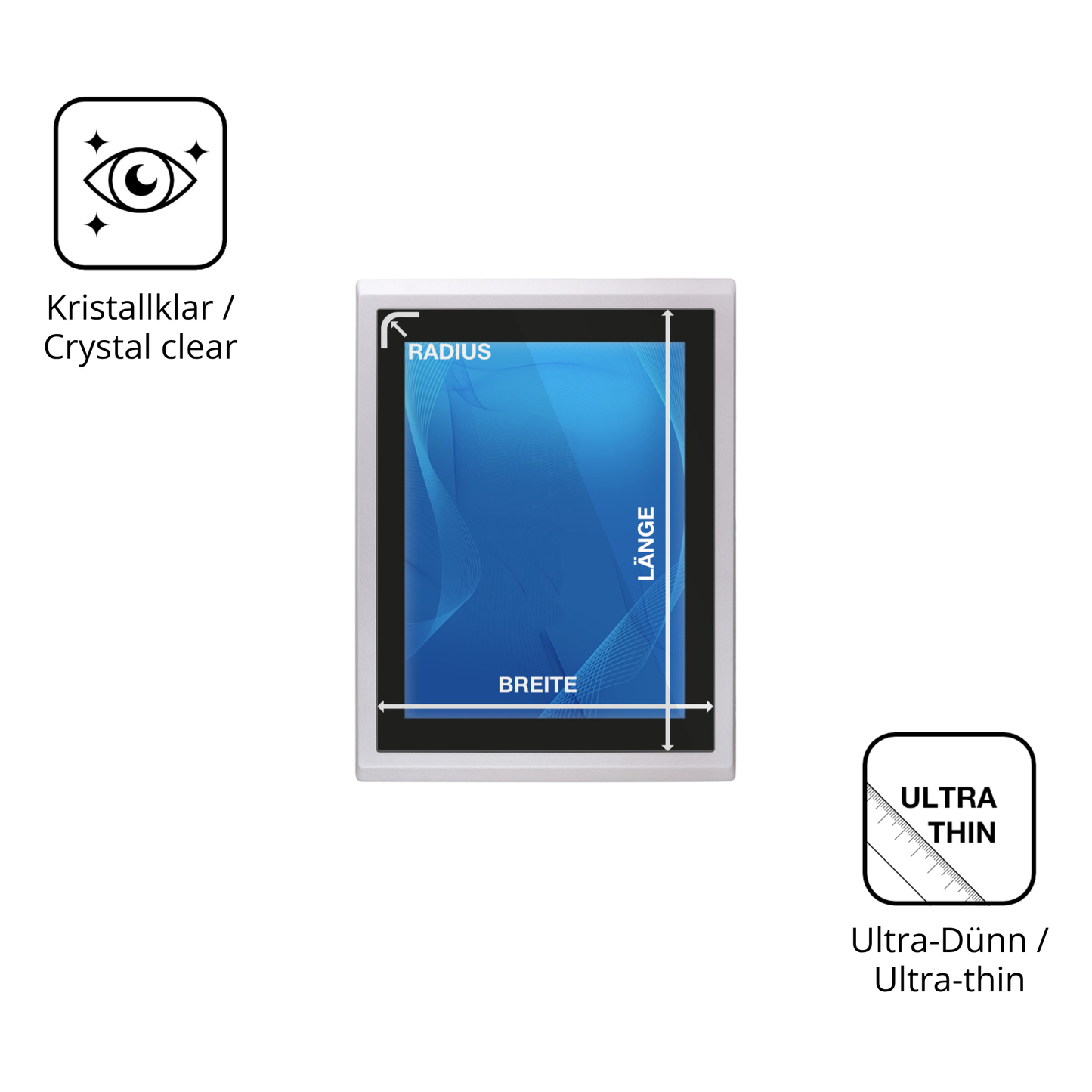 Displayschutzfolie nach Maß Made in Germany