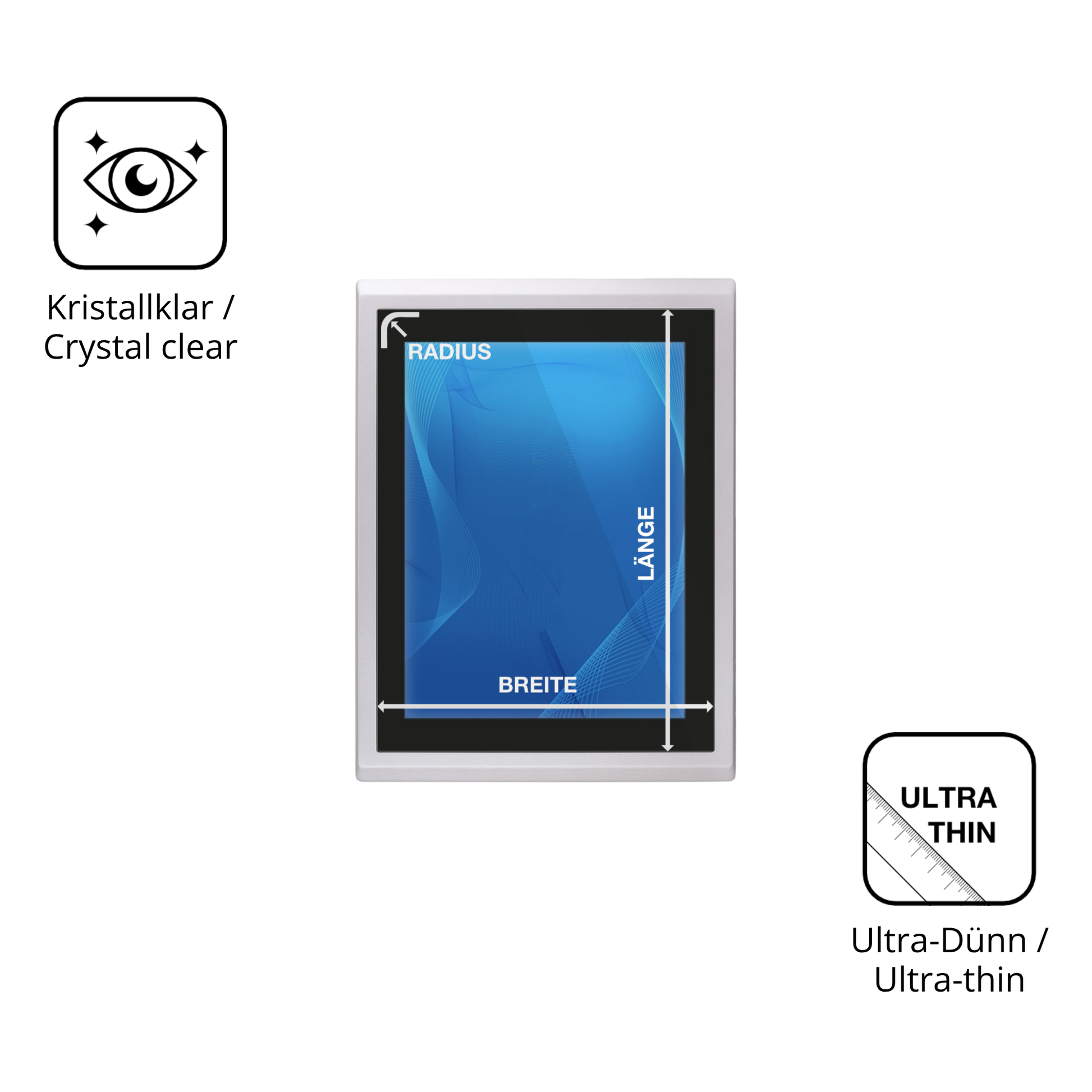 Displayschutzfolie nach Maß Made in Germany