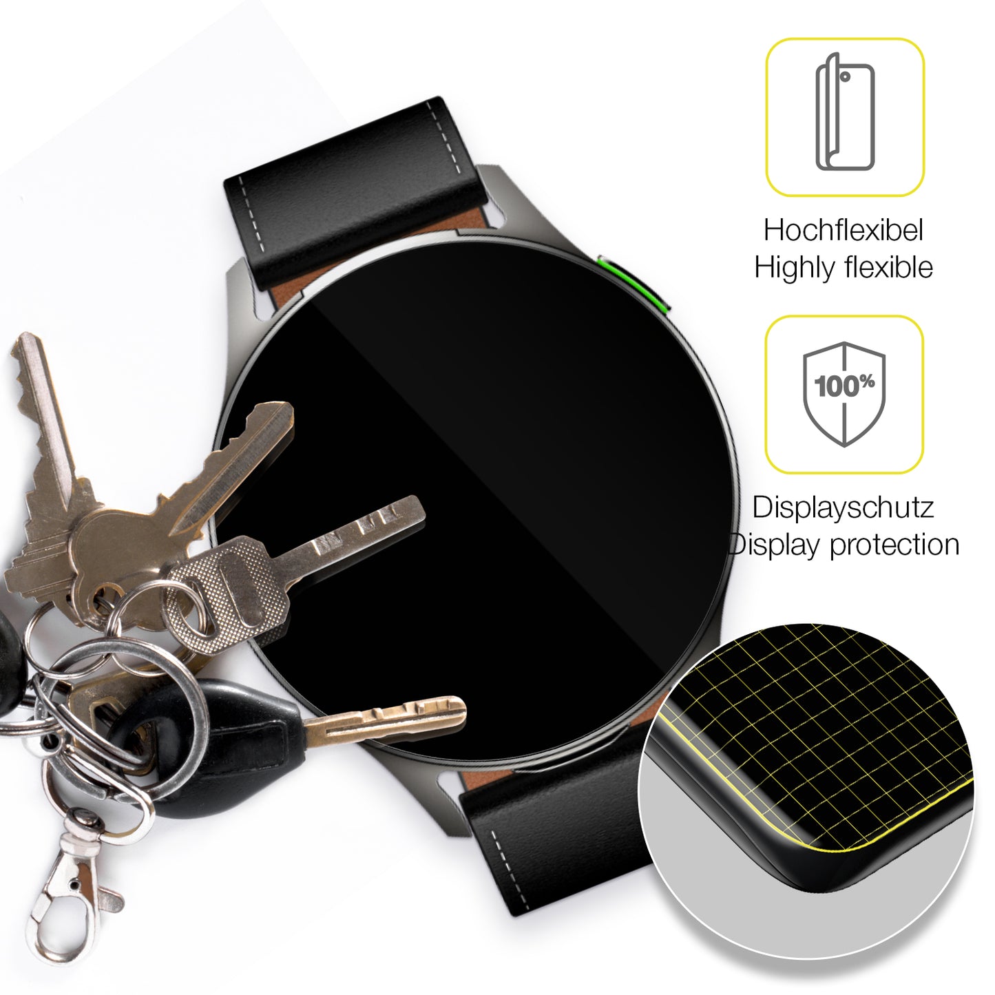 dipos Displayschutz für Infinix XWatch Pods, transparente Oberfläche, geringe Dicke und perfekte Passform
