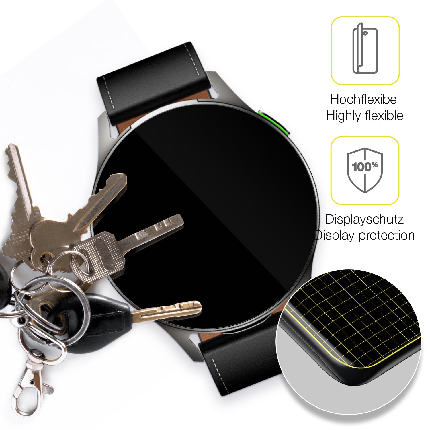 dipos Displayschutz für Infinix XWatch Pods, transparente Oberfläche, geringe Dicke und perfekte Passform
