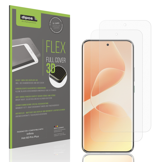 Matte Displayschutzfolie von dipos passend für infinixhot 60 pro plus, 100% Displayabdeckung und blasenfreie Montage