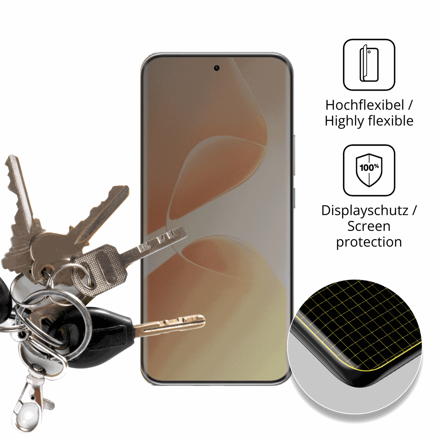 dipos Displayschutz für infinixhot 60 pro plus, mit Blickschutzfilter und perfekter Passform auch für die Rundungen