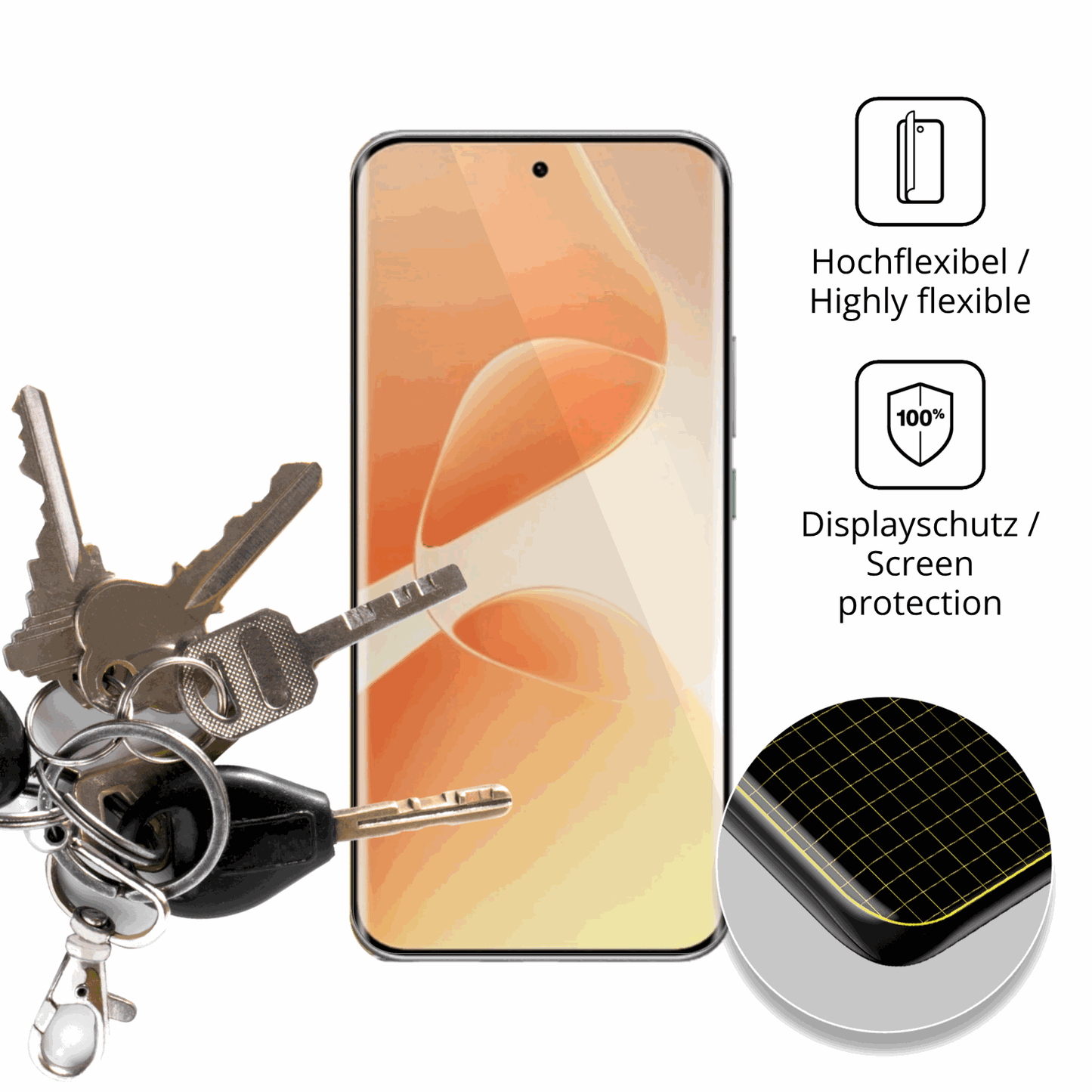dipos Displayschutz für infinixhot 60 pro plus, transparente Oberfläche, geringe Dicke und perfekte Passform