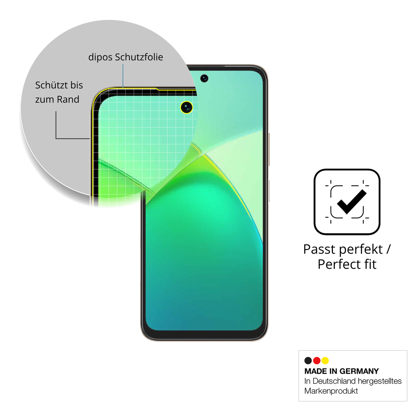 2x Full Cover Schutzfolie matt für Infinix Smart 10