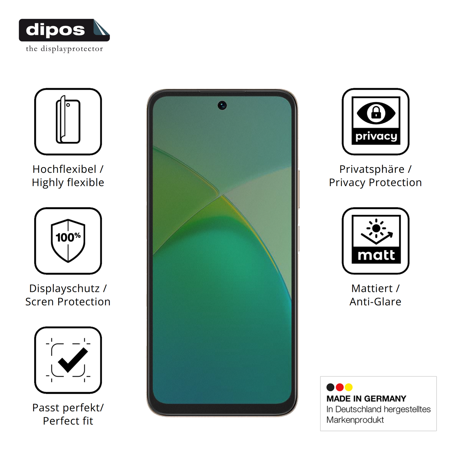 Full Cover Privacy Blickschutzfolie für Infinix Smart 10