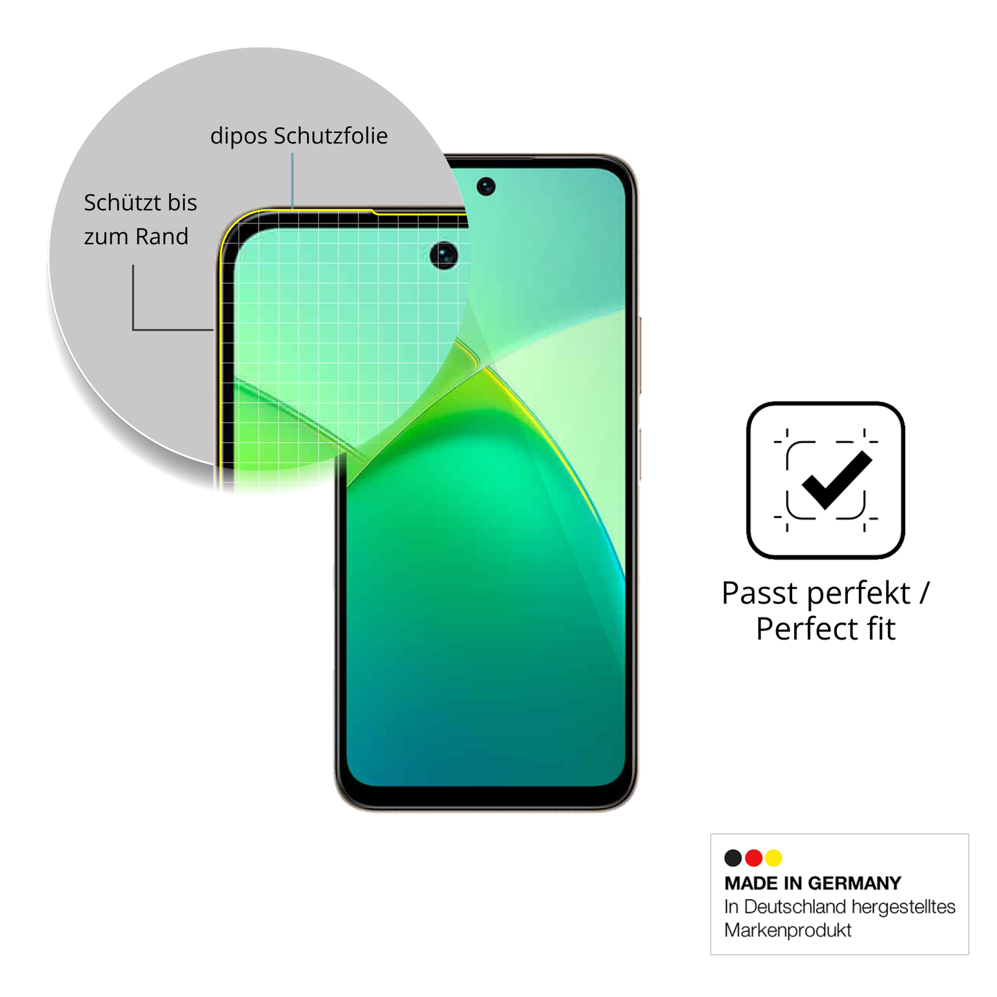 2x 3D Full Cover Schutzfolie für Infinix Smart 10
