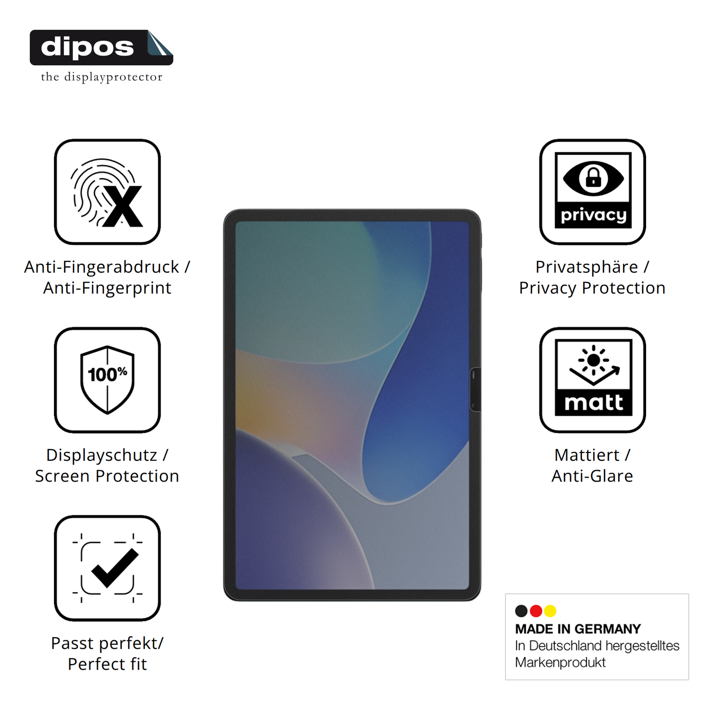 Privatsphäre-Schutz durch Sichtschutz-Folie passend zugeschnitten für Infinix XPad Edge