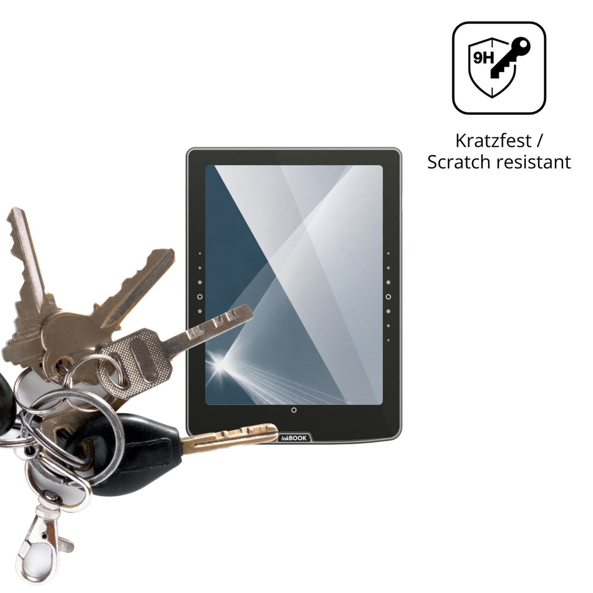 dipos Displayschutz für inkBOOK Solaris, transparente Oberfläche, perfekte Passform auch für die Rundungen