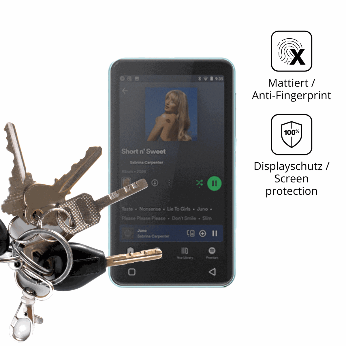 dipos Displayschutz für innioasis G1, mattierte Oberfläche, Blickschutzfilter und perfekter Passform