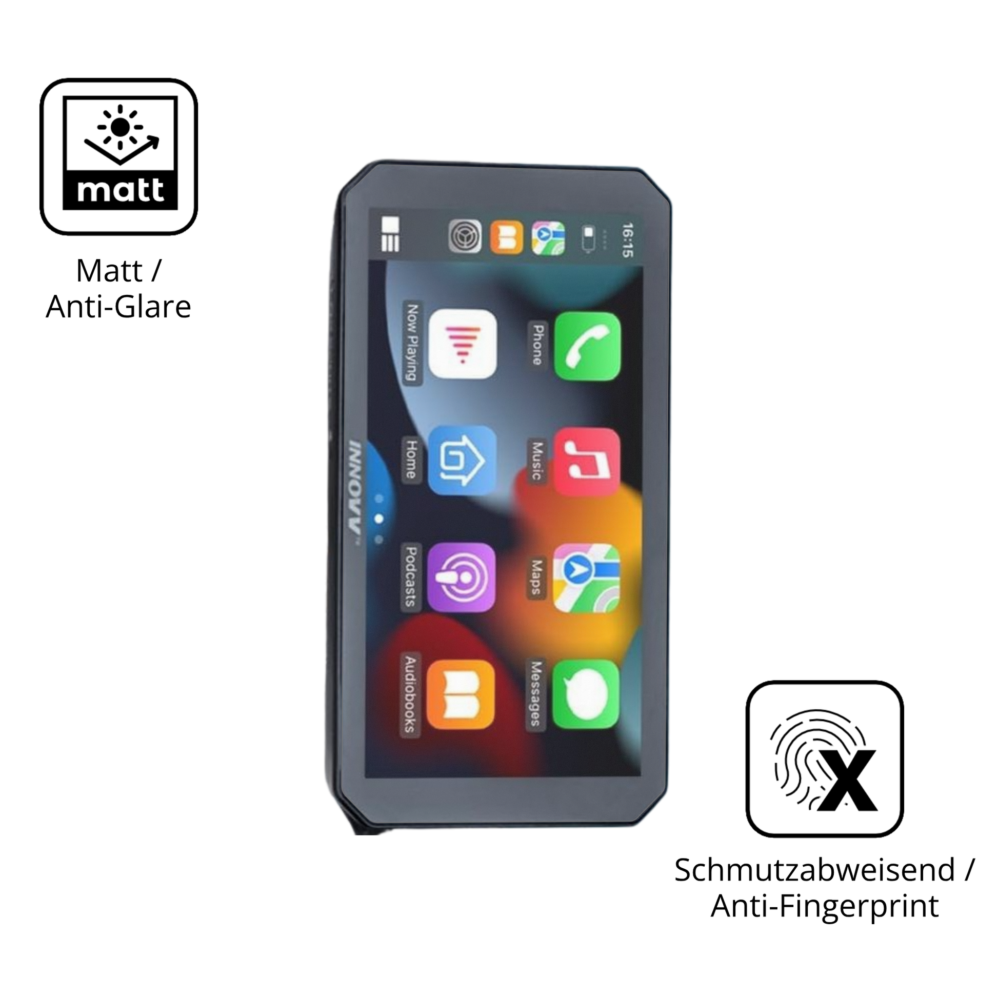 Dünne und entspiegelnde Folie passend zugeschnitten für Innovv N1 5.99 Zoll