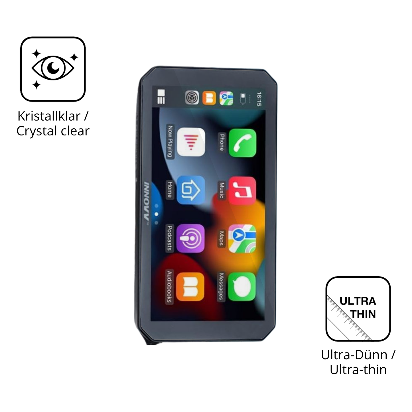 Dünne und klare Folie passend zugeschnitten für Innovv N1 5.99 Zoll