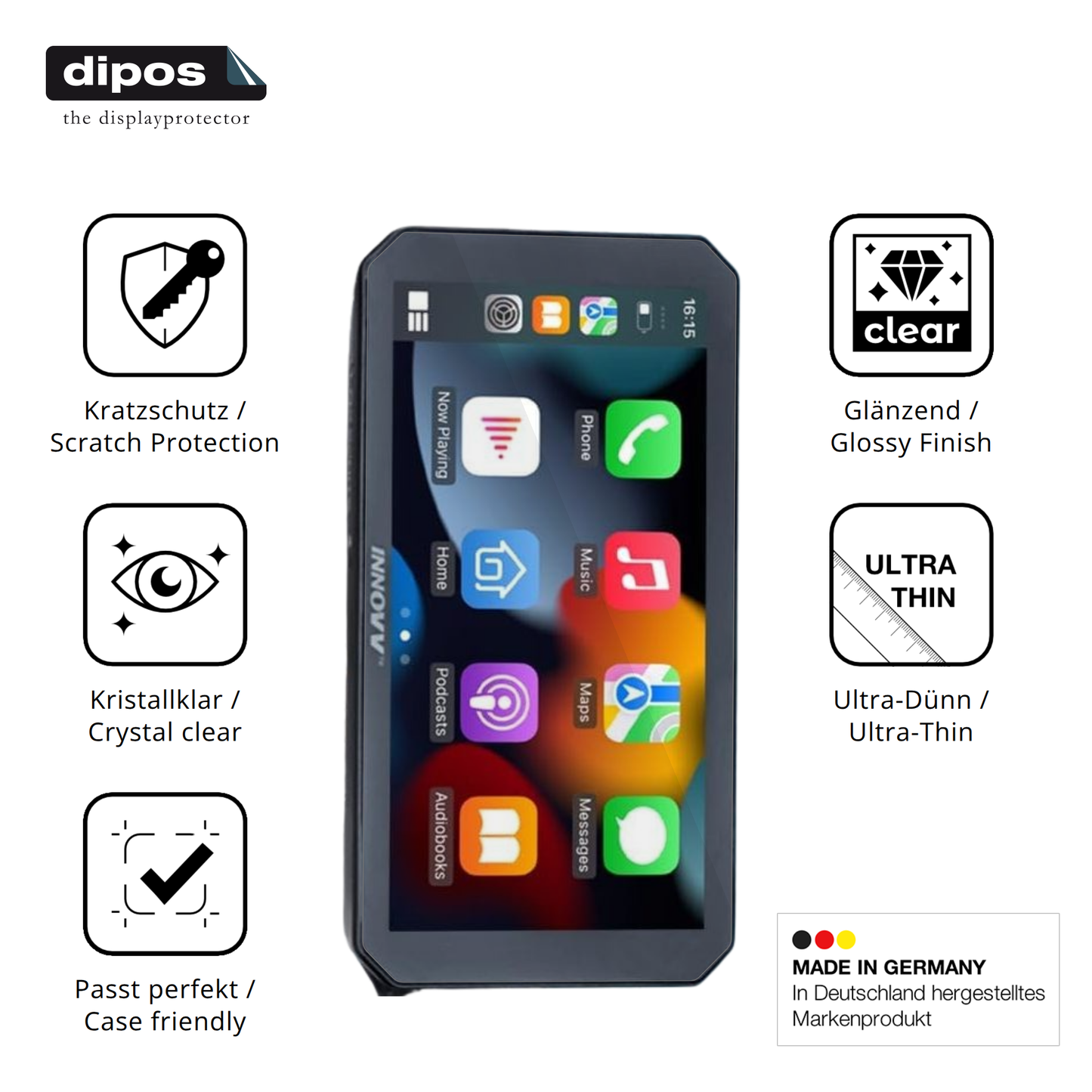 Displayschutz hergestellt in Deutschland, höchste Qualität made in Germany