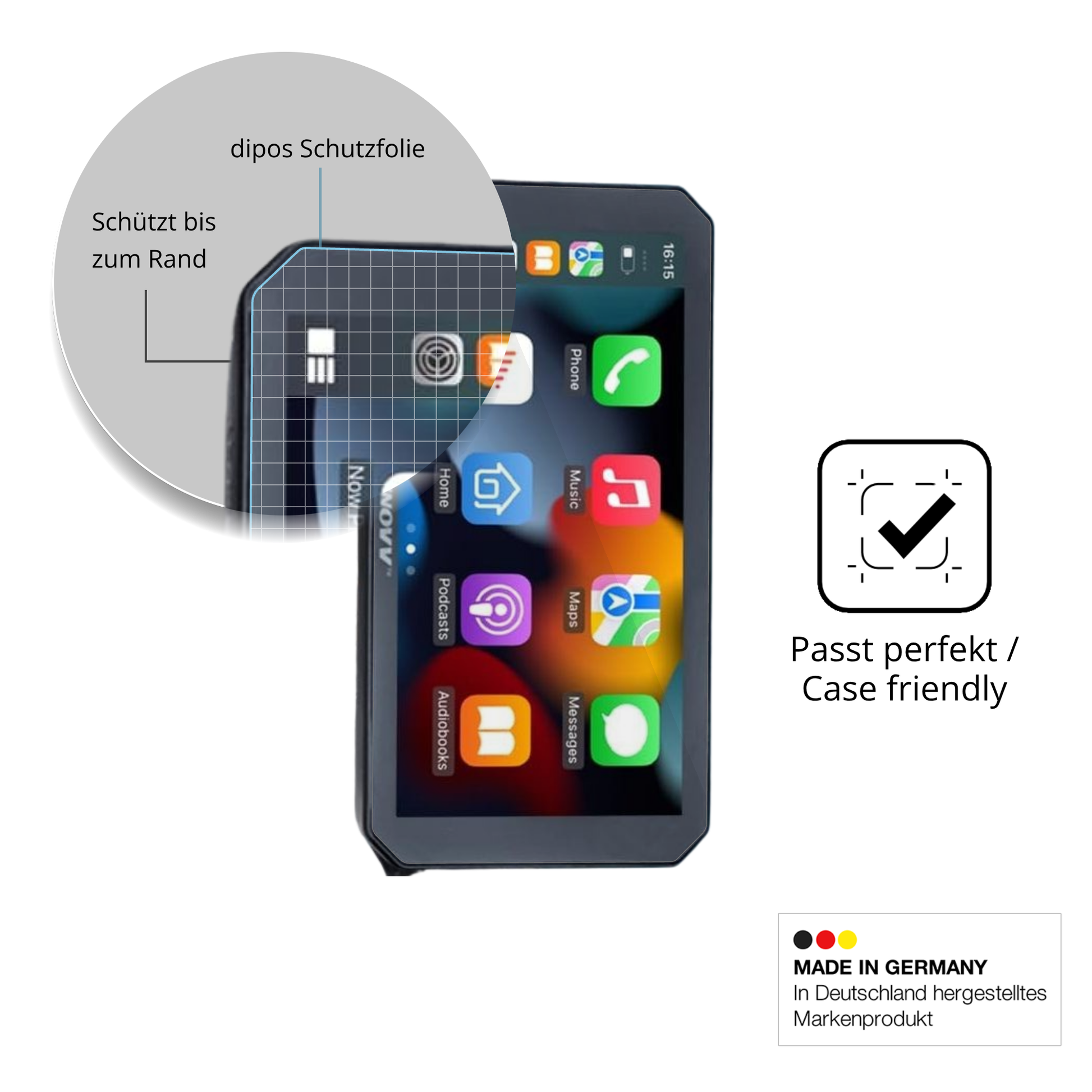 Besonders flexibler Displayschutz mit Anti-Shock-Schicht im Materialmix