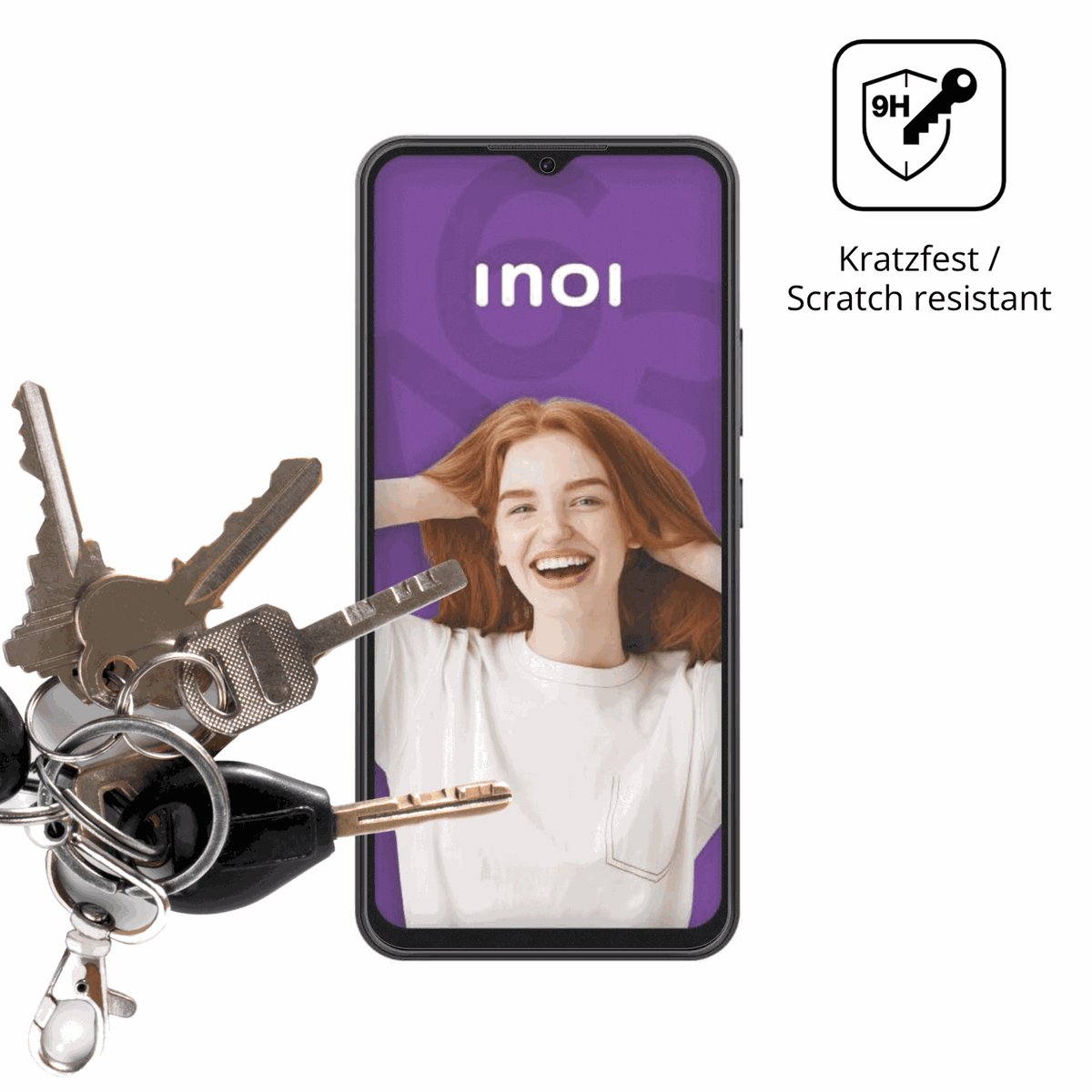 dipos Displayschutz für Inoi A63 A151, mattierte Oberfläche, robuste Festigkeit und perfekte Passform