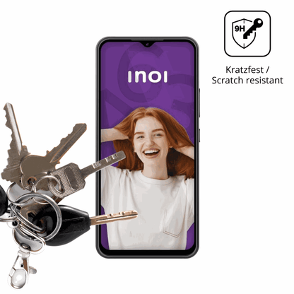 dipos Displayschutz für Inoi A63 A151, transparente Oberfläche, perfekte Passform auch für die Rundungen