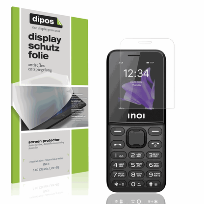 Matte Displayschutzfolie von dipos passend für INOI 140 Classic Lite 4G, präziser Zuschnitt und blasenfrei montiert