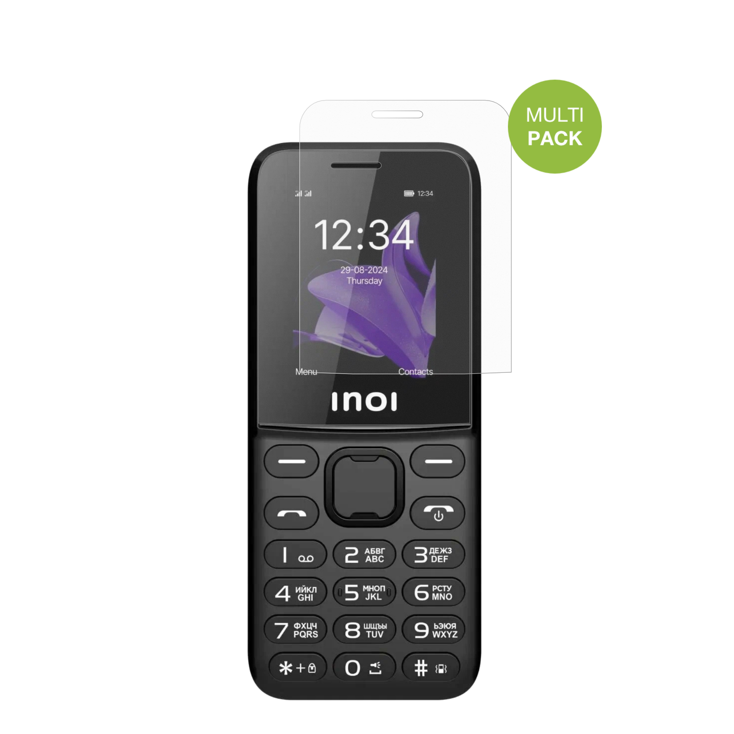 INOI244 Modern Plus 4G mit aufgebrachter dipos Displayschutzfolie, die lästige Fingerabdrücke minimiert